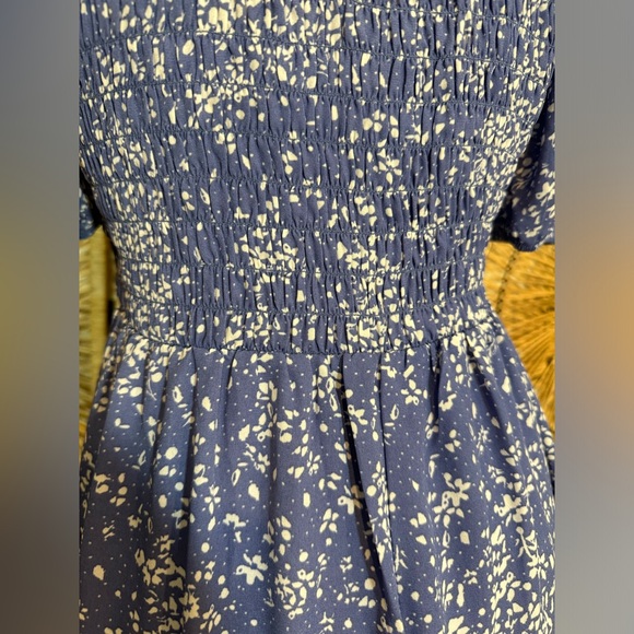 Sienna Sky Blue Floral Bow Detail Ruffled Mini Dress - Picture 8 of 9